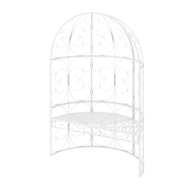 Halbpavillon mit Sitzbank YVETTE 120 x 178 cm weiss