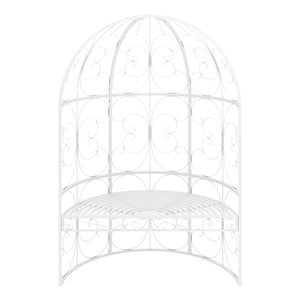 Halbpavillon mit Sitzbank YVETTE 120 x 178 cm weiss