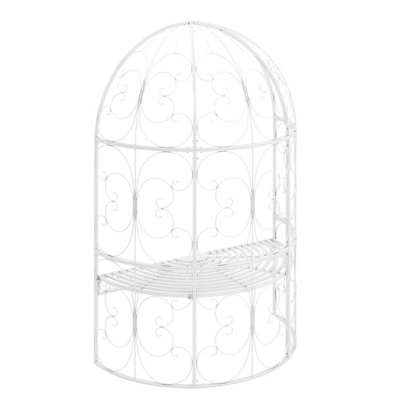 Halbpavillon mit Sitzbank YVETTE 120 x 178 cm weiss