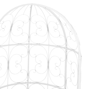 Halbpavillon mit Sitzbank YVETTE 120 x 178 cm weiss