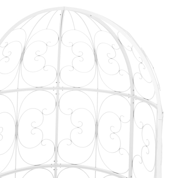 Halbpavillon mit Sitzbank YVETTE 120 x 178 cm weiss