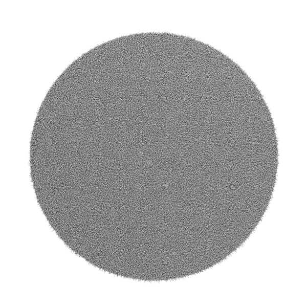 Tapis à poils longs, rond, 120 cm, gris
