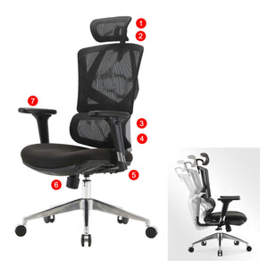 SIHOO Bürostuhl ergonomisch Lordosenstütze hohe Rückenlehne