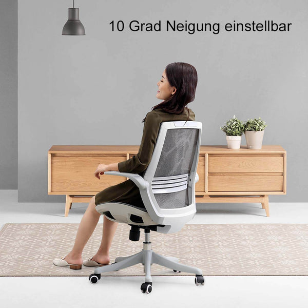 SIHOO Bürostuhl ergonomisch Taillenstütze hochklappbare Armlehne