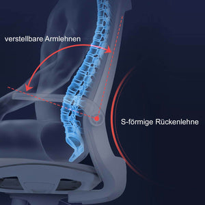 SIHOO Bürostuhl ergonomisch Taillenstütze hochklappbare Armlehne