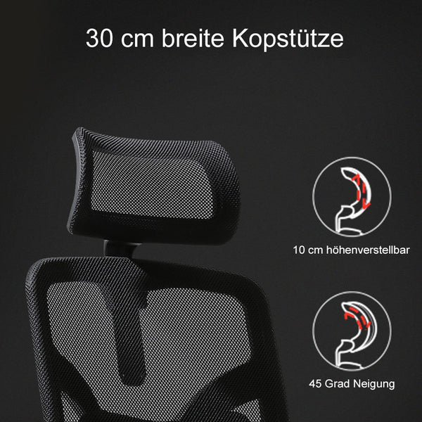 SIHOO Bürostuhl ergonomisch verstellbare Lordosenstütze und Armlehne