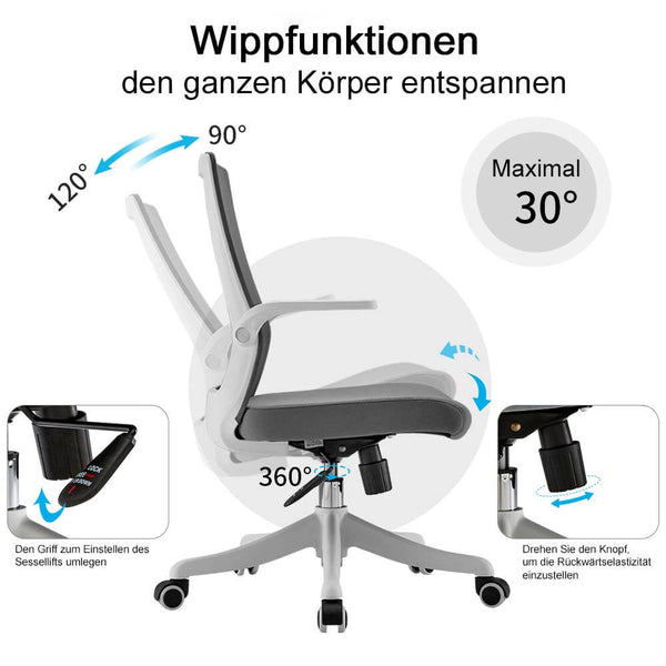 SIHOO ergonomischer Bürostuhl Taillenstütze anhebbare Armlehne