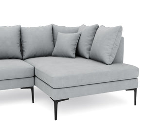 Ecksofa JOEY rechts hellgrau