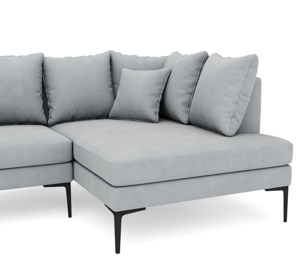 Ecksofa JOEY rechts hellgrau