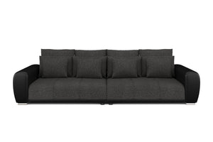 Sofa Leder SAM anthrazit/schwarz
