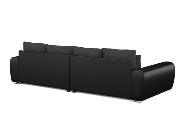 Sofa Leder SAM anthrazit/schwarz