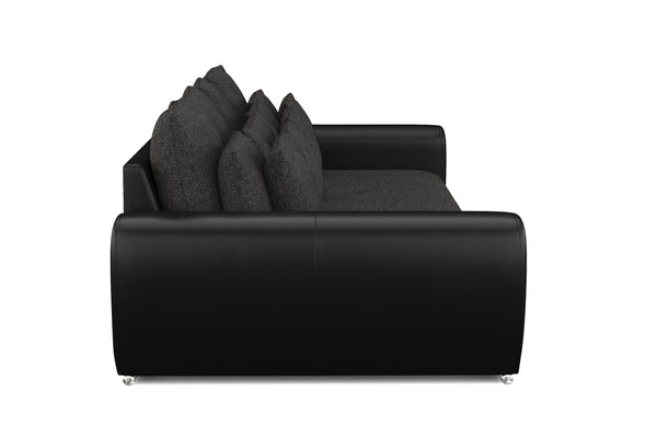 Sofa Leder SAM anthrazit/schwarz