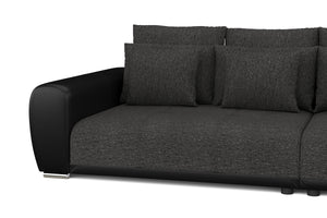 Sofa Leder SAM anthrazit/schwarz