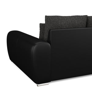 Sofa Leder SAM anthrazit/schwarz