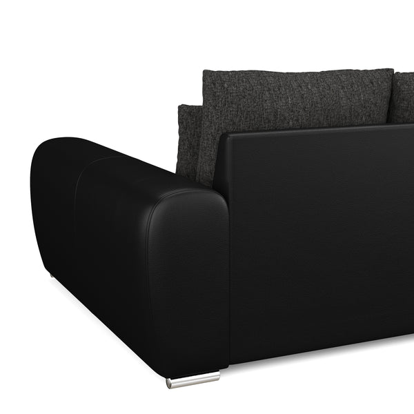 Sofa Leder SAM anthrazit/schwarz