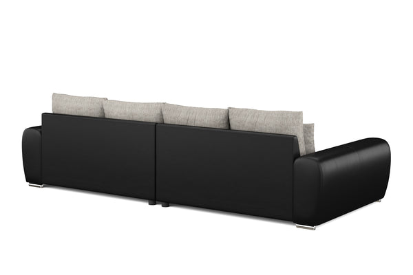Sofa Leder SAM grau/schwarz