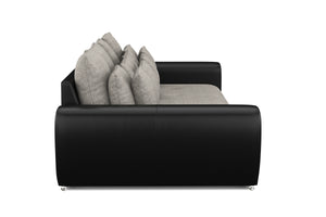 Sofa Leder SAM grau/schwarz