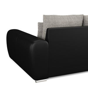 Sofa Leder SAM grau/schwarz