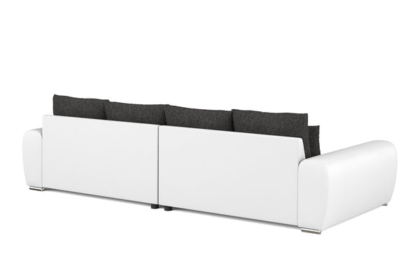 Sofa Leder SAM anthrazit/weiss