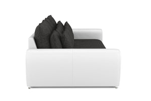 Sofa Leder SAM anthrazit/weiss