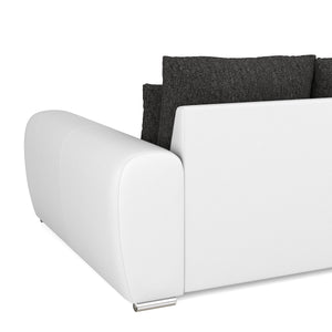 Sofa Leder SAM anthrazit/weiss