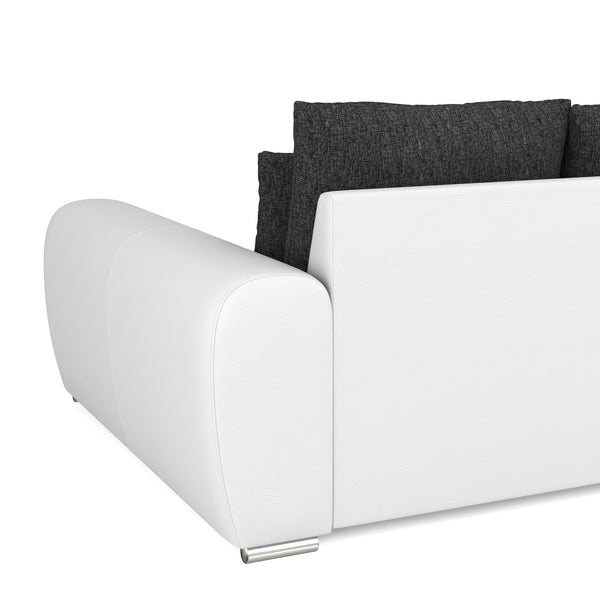 Sofa Leder SAM anthrazit/weiss