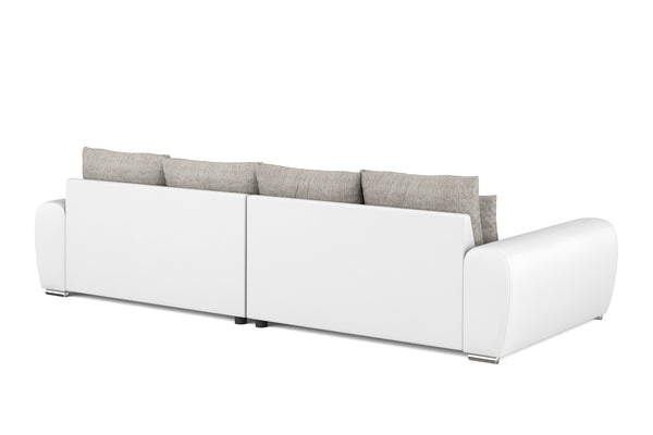 Sofa Leder SAM grau/weiss