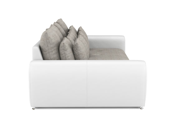 Sofa Leder SAM grau/weiss