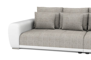 Sofa Leder SAM grau/weiss