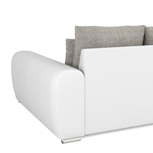 Sofa Leder SAM grau/weiss
