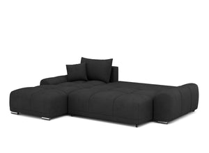 Ecksofa mit Schlaffunktion TRAVIS links schwarz