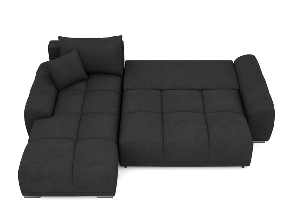 Ecksofa mit Schlaffunktion TRAVIS links schwarz