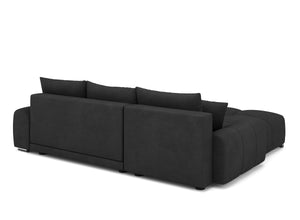 Ecksofa mit Schlaffunktion TRAVIS links schwarz