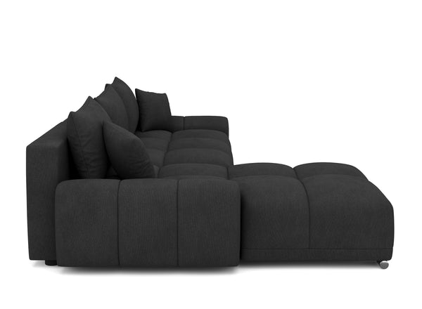 Ecksofa mit Schlaffunktion TRAVIS links schwarz