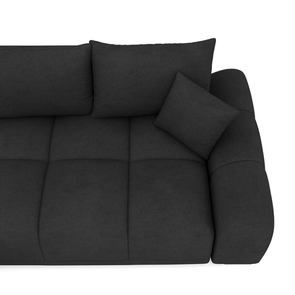 Ecksofa mit Schlaffunktion TRAVIS links schwarz