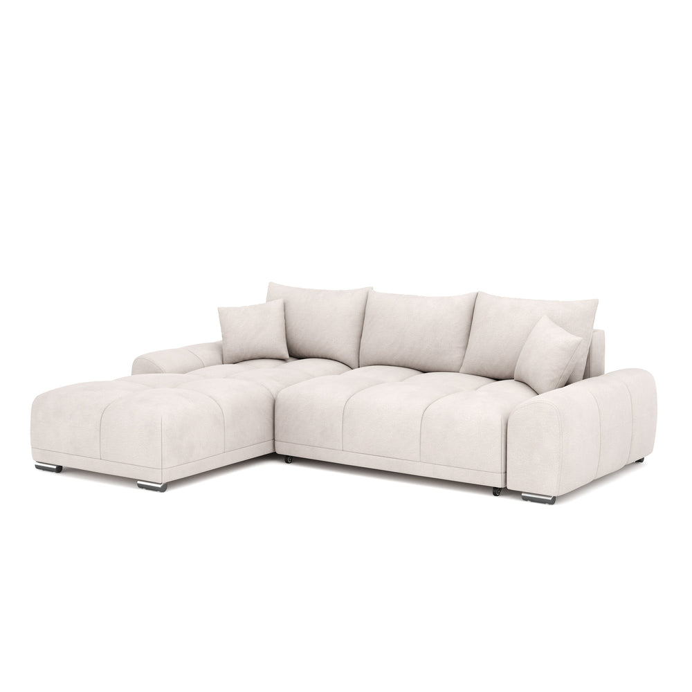 Divano angolare con funzione letto TRAVIS beige sinistro