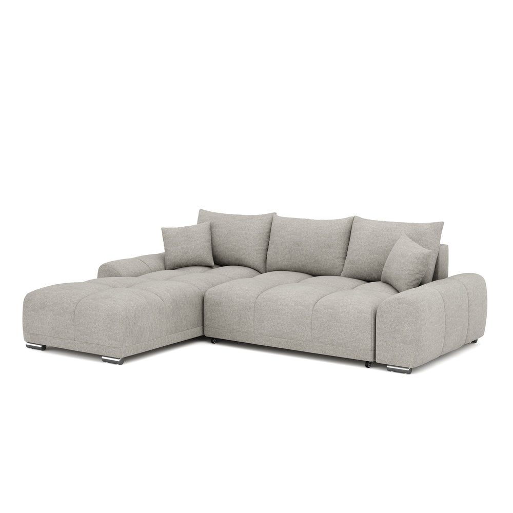 Divano angolare con funzione letto TRAVIS grigio sinistro