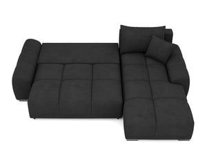Ecksofa mit Schlaffunktion TRAVIS rechts schwarz