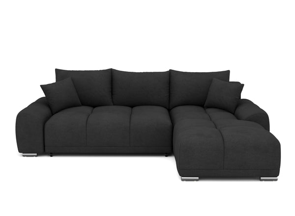 Ecksofa mit Schlaffunktion TRAVIS rechts schwarz