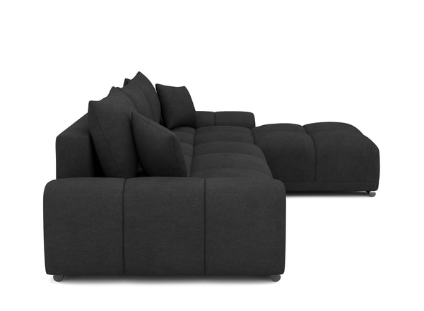 Ecksofa mit Schlaffunktion TRAVIS rechts schwarz