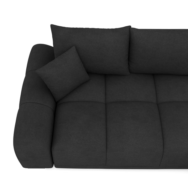 Ecksofa mit Schlaffunktion TRAVIS rechts schwarz