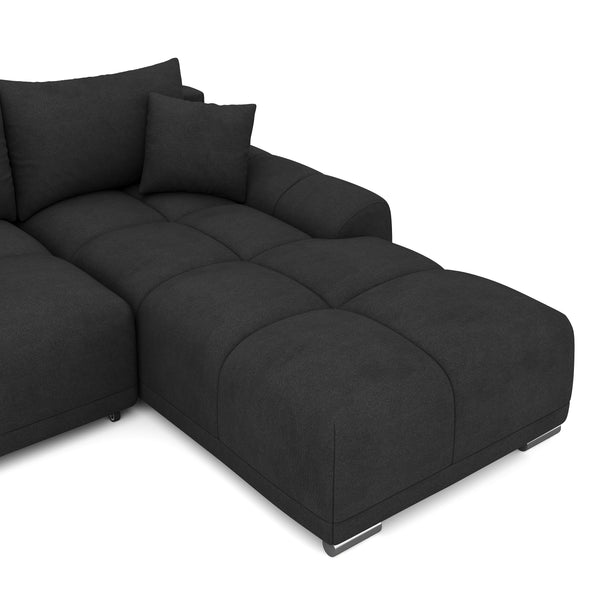 Ecksofa mit Schlaffunktion TRAVIS rechts schwarz