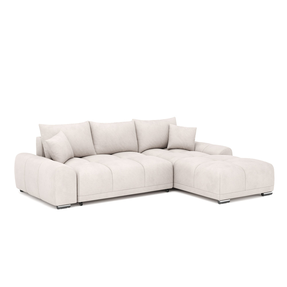 Divano angolare con funzione letto TRAVIS beige destro