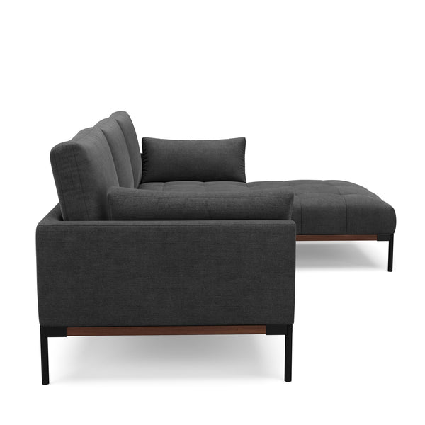 Ecksofa TIMBER rechts anthrazit