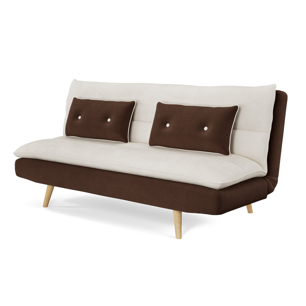 Divano letto ANDRI, marrone/beige