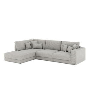 Ecksofa Cord TARJA links hellgrau