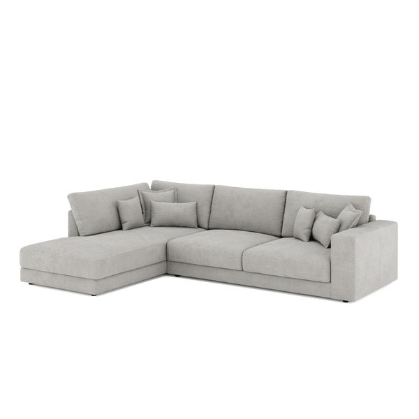 Ecksofa Cord TARJA links hellgrau