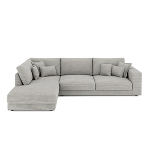 Ecksofa Cord TARJA links hellgrau
