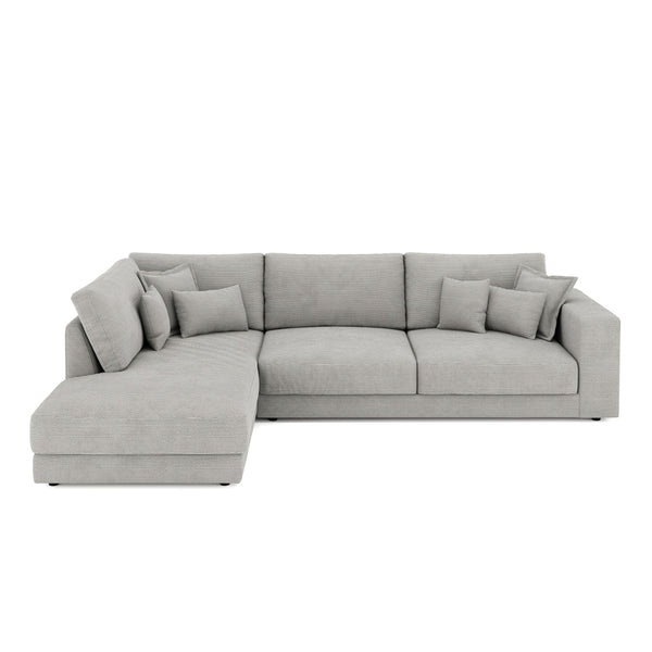 Ecksofa Cord TARJA links hellgrau