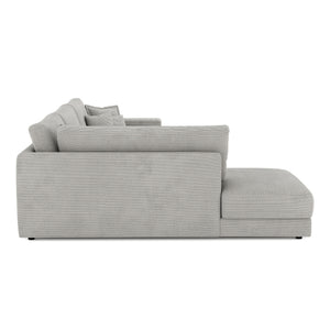 Ecksofa Cord TARJA links hellgrau